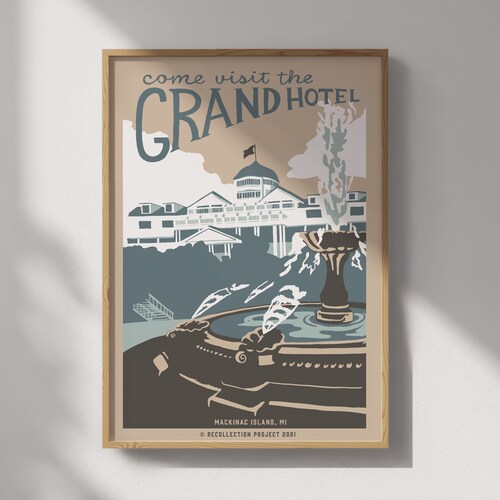 Affiche de voyage du Grand Hôtel de Mackinac Island