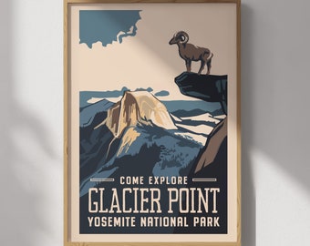Yosemite National Park Glacier Point Travel Poster