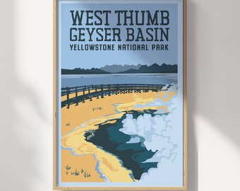 Yellowstone National Park West Thumb Geyser Basin Travel Poster