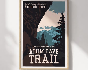 GSMNP Alum Cave Travel Poster