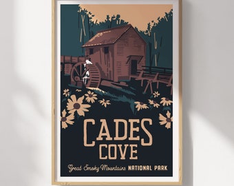 GSMNP Cades Cove Travel Poster