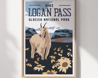 Glacier National Park Logan Pass Travel Poster