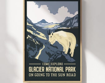 Going-to-the-Sun-Road Glacier National Park Travel Poster