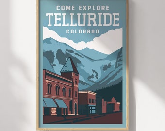 Downtown Telluride Travel Poster