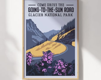 Glacier National Park Going-to-the-Sun-Road Travel Poster