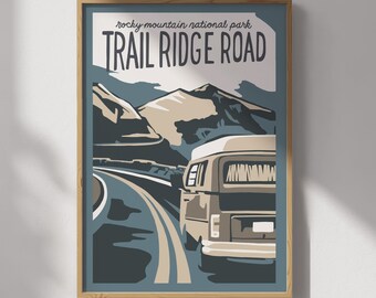 Rocky Mountain National Park's Trail Ridge Road Travel Poster