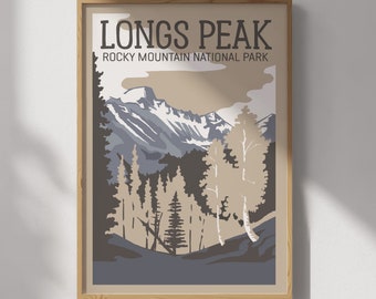 Rocky Mountain National Park's Longs Peak Travel Poster