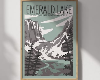 Rocky Mountain National Park's Emerald Lake Travel Poster