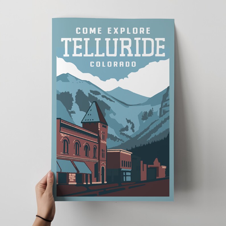 Downtown Telluride Travel Poster - Etsy