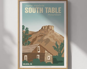 South Table Mountain Golden, Colorado Travel Poster