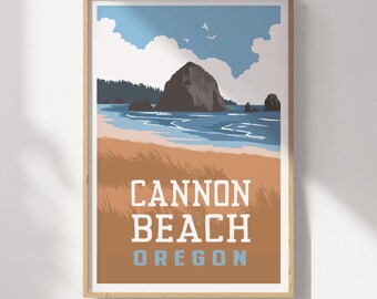 Cannon Beach, Oregon Travel Poster