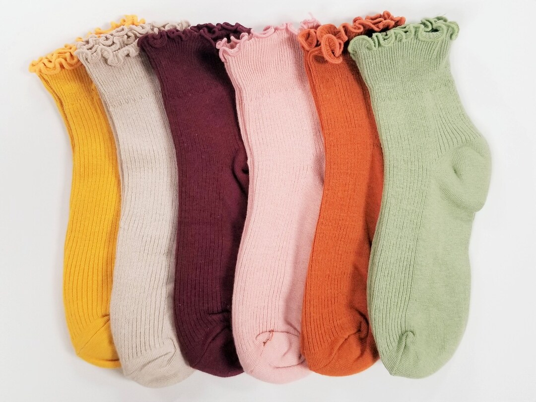 6 Pair Ruffle Ankle Socks for Women & Girls Etsy