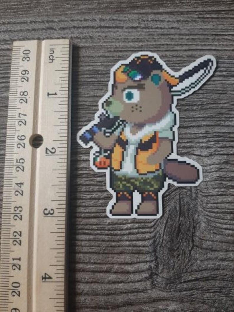 Pixel Art Flick and CJ / ACNH Sticker / Animal Crossing Etsy