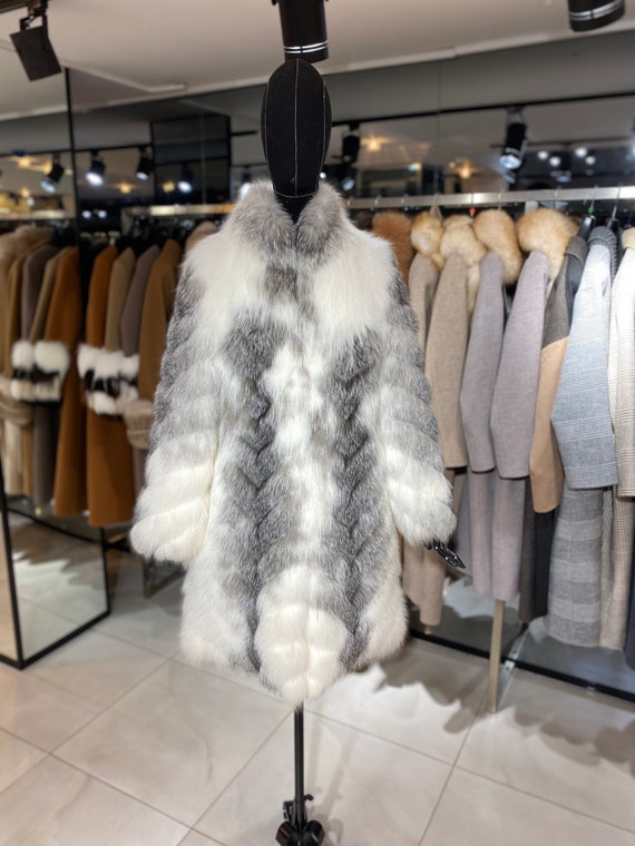 Women Fur Coat With Real Arctic Frost Fox Fur Luxury Women Jacket Women s Long Winter Coats Luxury Coats Etsy Canada