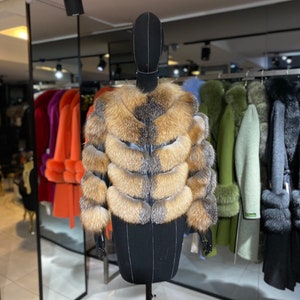 Women Fur Coat with Real Fox Fur Luxury Women Jacket Women’s Winter Coats