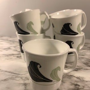 Vintage Corelle Black Orchid Coffee Mugs- set of 9