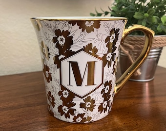 Monogrammed “M” Mug by 10 Strawberry Street|Personalized Coffee Mug