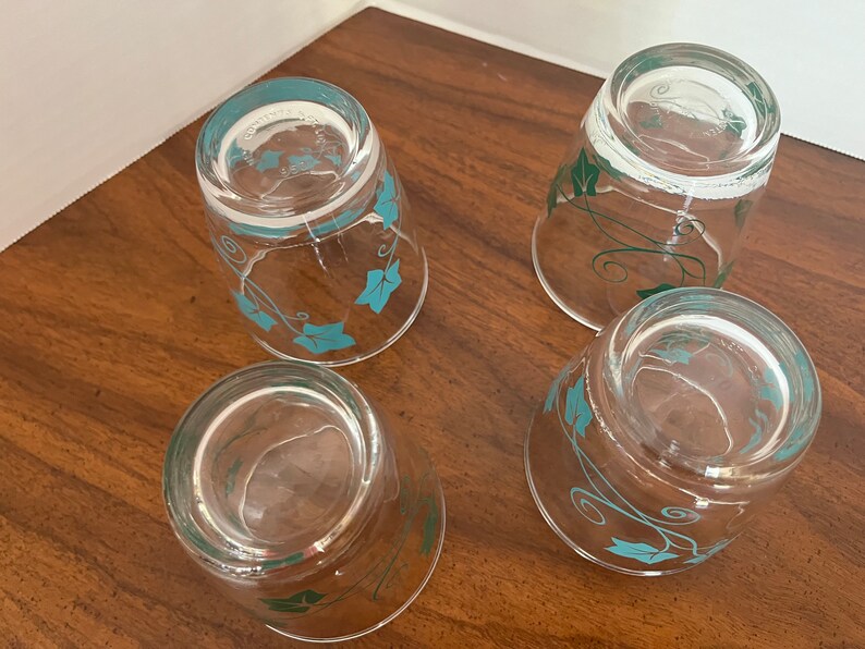 Vintage Hazel Atlas Sour Cream Glasses, Ivy Pattern, Set of 4 Etsy