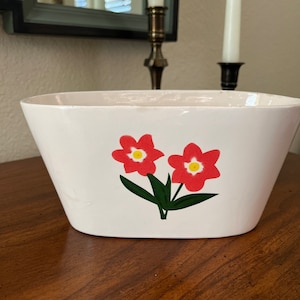 Vintage Hand-Painted Floral Bowl-Planter