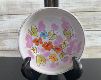 Vintage Ring Dish , 1970 Flower Trinket Dish