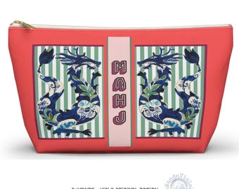 Mahjong Dragon Tile Bag | Maximalist Preppy Mahj Accessories Coin Dice Case, Mah Jongg Group Gift or Hostess Present