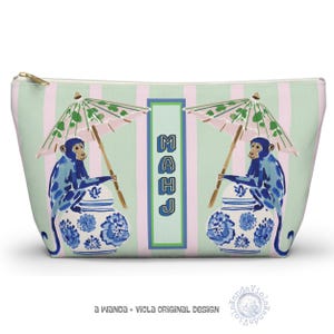 Mahjong chinoiserie tas blauwe aap | Maximalist Preppy Mah Jongg-dobbelstenendoos, Mahj Group-cadeau, gastvrouw cadeau geldaccessoires
