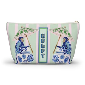 Needlepoint Project Bag NDLPT, Chinoiserie Blue Monkeys Pouch, Preppy  Stitcher Gift, Sewing Travel, Grandmillennial Accessory