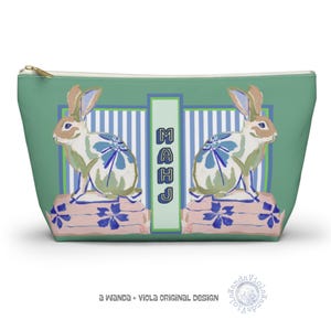 Mahjong Chinoiserie Painted Rabbit Tile Bag | Maximalist Preppy Bunny Dice Case, Mahj Group Gift,  Hostess Present Money Accessories