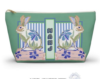 Mahjong Chinoiserie Painted Rabbit Tile Bag | Maximalist Preppy Bunny Dice Case, Mahj Group Gift,  Hostess Present Money Accessories