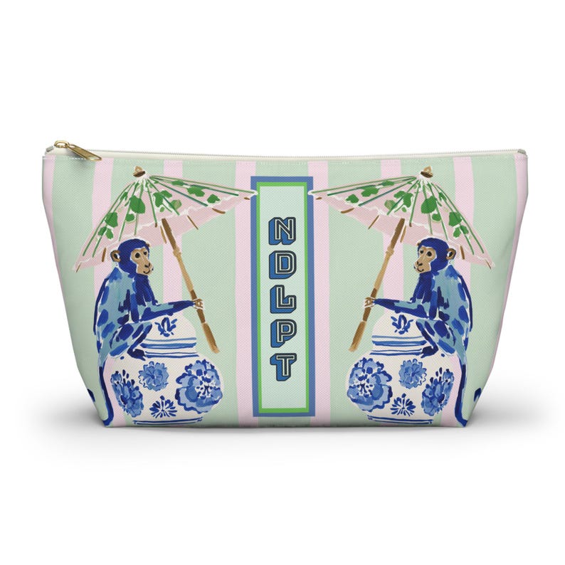 Needlepoint Project Bag NDLPT, Chinoiserie Blue Monkeys Pouch, Preppy  Stitcher Gift, Sewing Travel, Grandmillennial Accessory