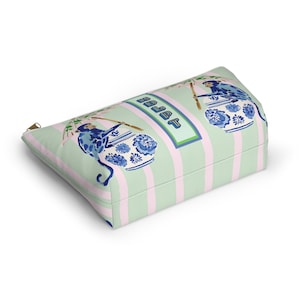 Needlepoint Project Bag NDLPT, Chinoiserie Blue Monkeys Pouch, Preppy  Stitcher Gift, Sewing Travel, Grandmillennial Accessory