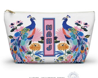 Mahjong Chinoiserie Floral Peacock Tile Bag | Maximalist Preppy Mah Jongg Dice Case, Stylish Mahj Group Hostess Gift,  Fun Accessories