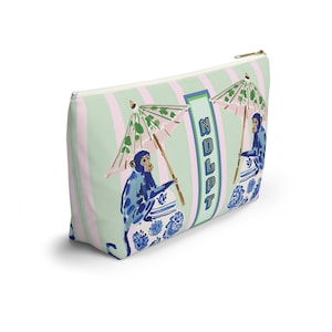 Needlepoint Project Bag NDLPT, Chinoiserie Blue Monkeys Pouch, Preppy  Stitcher Gift, Sewing Travel, Grandmillennial Accessory
