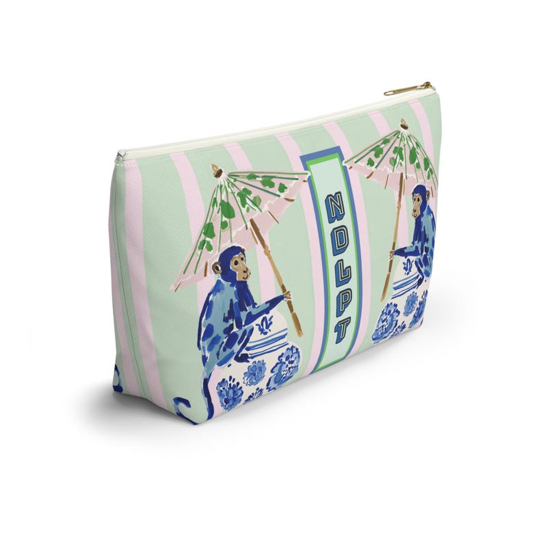 Needlepoint Project Bag NDLPT, Chinoiserie Blue Monkeys Pouch, Preppy  Stitcher Gift, Sewing Travel, Grandmillennial Accessory