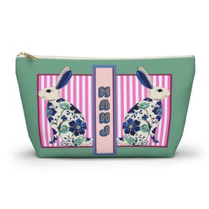 Mahjong Rabbit Tile Bag | Maximalist Preppy Bunny Mahj Accessories Bag | Easter Hostess or Group Gift