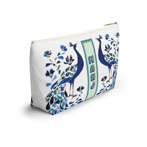 Mahjong Chinoiserie Bird Bam Peacock Tile Bag | Maximalist Preppy Mah Jongg Dice Case, Mahj Group Gift,  Hostess Present Money Accessories