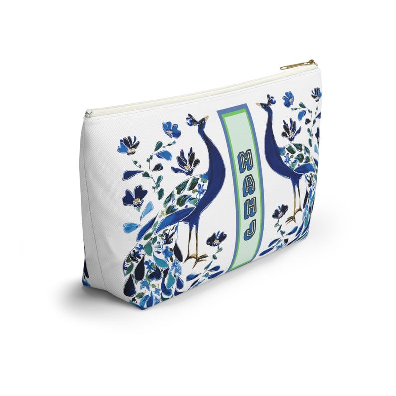 Mahjong Chinoiserie Bird Bam Peacock Tile Bag | Maximalist Preppy Mah Jongg Dice Case, Mahj Group Gift,  Hostess Present Money Accessories