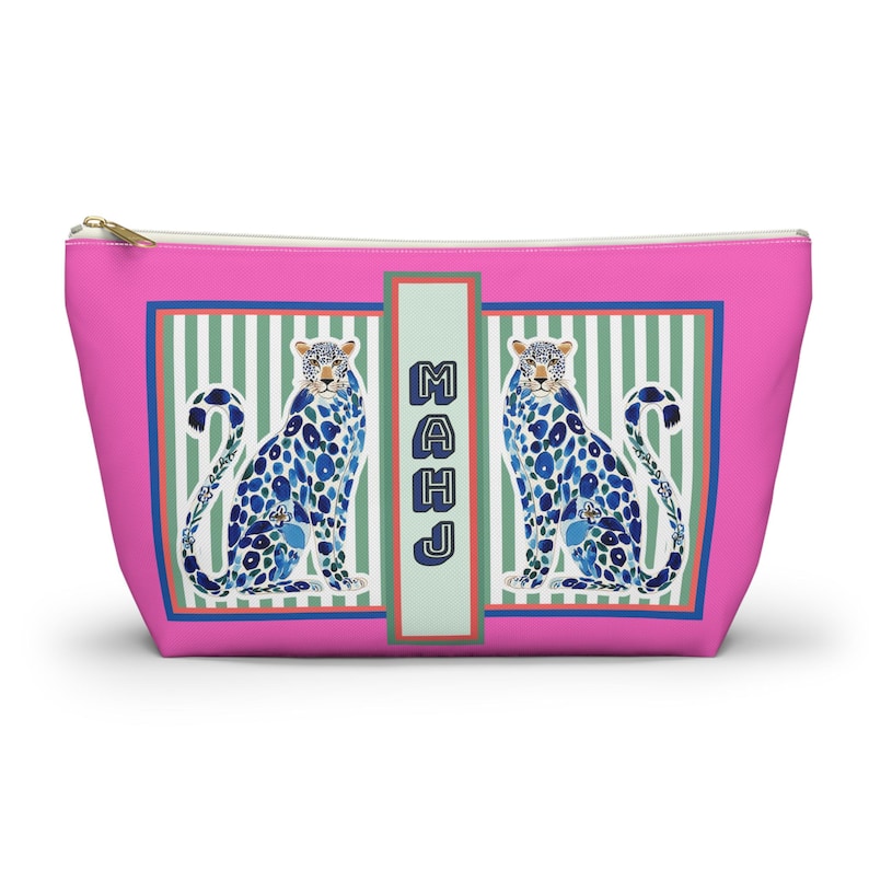 Mahjong Tile Bag with Chinoiserie Cheetah | Maximalist Preppy Mahj Accessories Bag