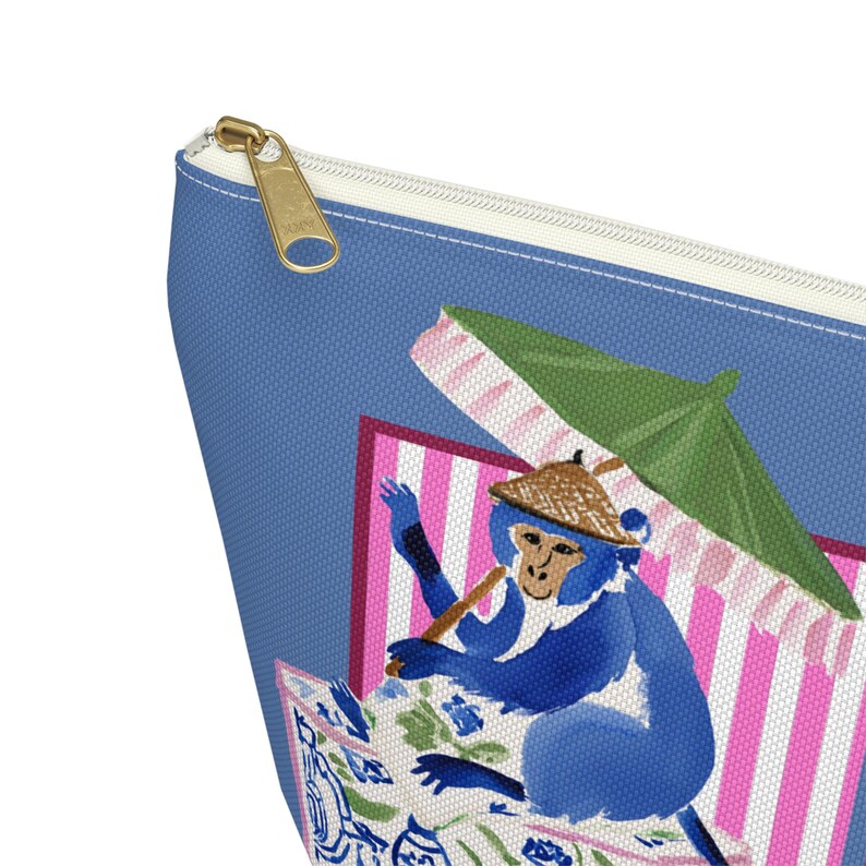 Mahjong Chinoiserie Monkey Tile Bag | Maximalist Preppy Mah Jongg Dice Case, Stylish Mahj Group Gift, Maximalist Hostess Present Accessories
