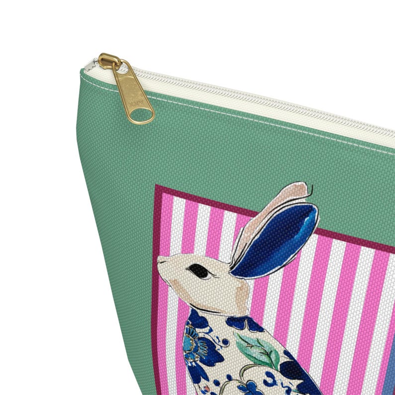 Mahjong Rabbit Tile Bag | Maximalist Preppy Bunny Mahj Accessories Bag | Easter Hostess or Group Gift