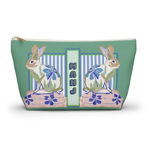 Mahjong Chinoiserie Painted Rabbit Tile Bag | Maximalist Preppy Bunny Dice Case, Mahj Group Gift,  Hostess Present Money Accessories