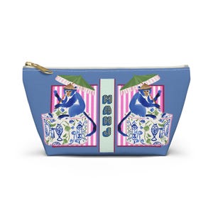 Mahjong Chinoiserie Monkey Tile Bag | Maximalist Preppy Mahj Accessories Bag | Easter Hostess or Group Gift