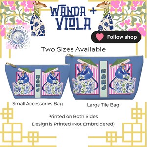 Mahjong Chinoiserie Monkey Tile Bag | Maximalist Preppy Mah Jongg Dice Case, Stylish Mahj Group Gift, Maximalist Hostess Present Accessories