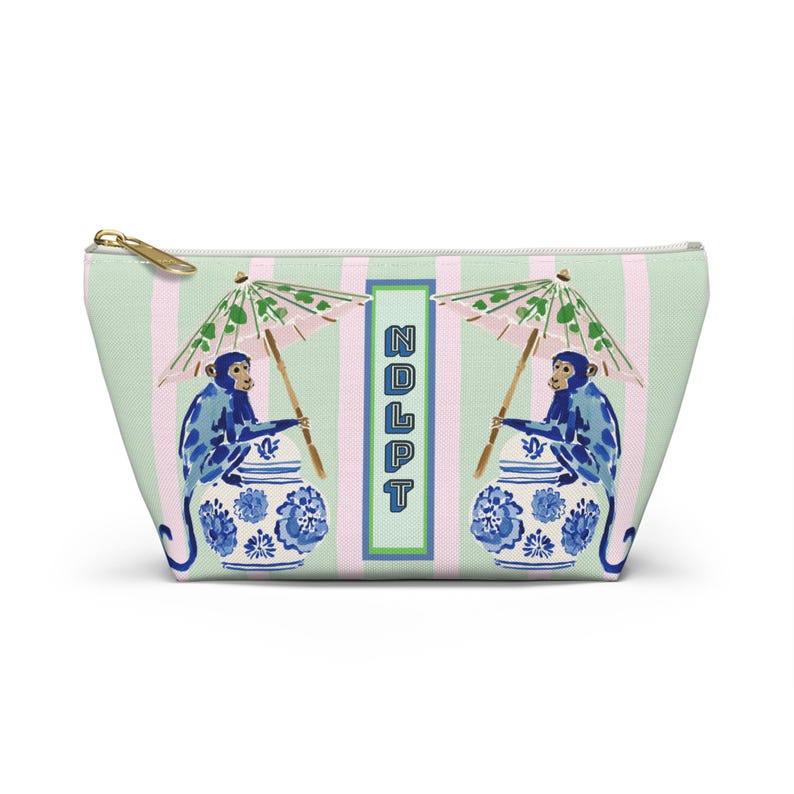 Needlepoint Project Bag NDLPT, Chinoiserie Blue Monkeys Pouch, Preppy  Stitcher Gift, Sewing Travel, Grandmillennial Accessory