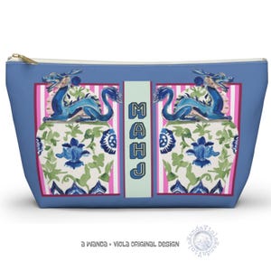 Mahjong Chinoiserie Ginger Jar Dragon Tile Bag | Maximalist Preppy Mah Jongg Dice Case, Stylish Mahj Group Gift, Hostess Money Accessories