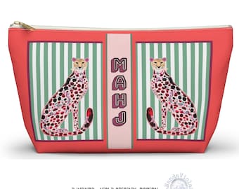 Mahjong Tile Bag | Red + Green Chinoiserie Cheetah, Preppy Mah Jongg Leopard Case, Stylish  Mahj Group Gift, Maximalist Hostess Present