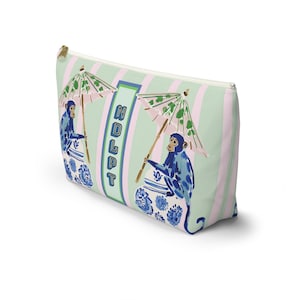 Needlepoint Project Bag NDLPT, Chinoiserie Blue Monkeys Pouch, Preppy  Stitcher Gift, Sewing Travel, Grandmillennial Accessory
