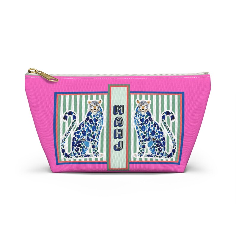 Mahjong Tile Bag with Chinoiserie Cheetah | Maximalist Preppy Mahj Accessories Bag