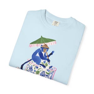 Mahjong Chinoiserie Monkey Comfort Colors™ T-Shirt | Maximalist Preppy Bunny Mahjongg Tee | Mahj Game Night Shirt | Mah jongg Gift