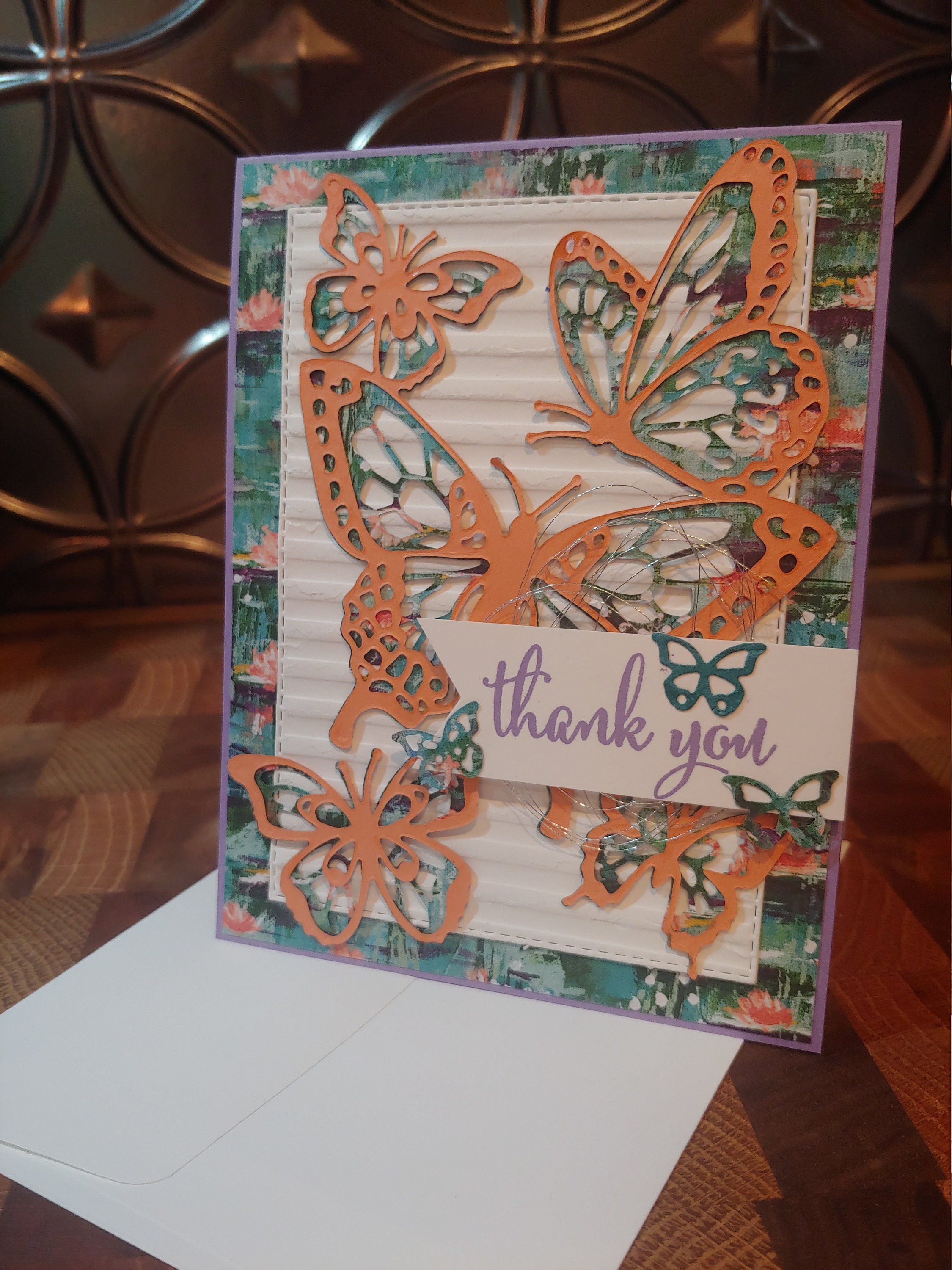 Thank You Stampin' Up Butterfly Handstamped - Etsy